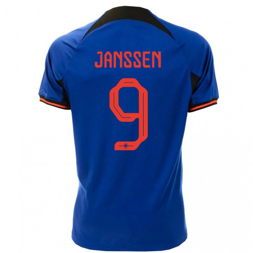Herren Niederländische Vincent Janssen #9 Königsblau Auswärtstrikot Trikot 22-24 Luxemburg