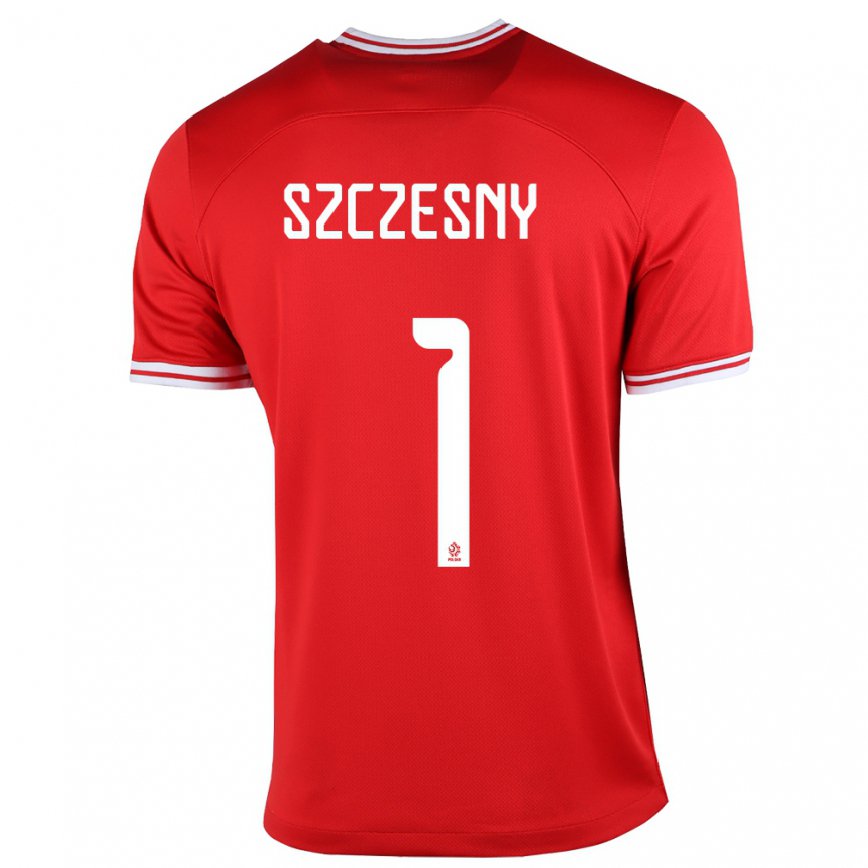 Herren Polnische Wojciech Szczesny #1 Rot Auswärtstrikot Trikot 22-24 Luxemburg