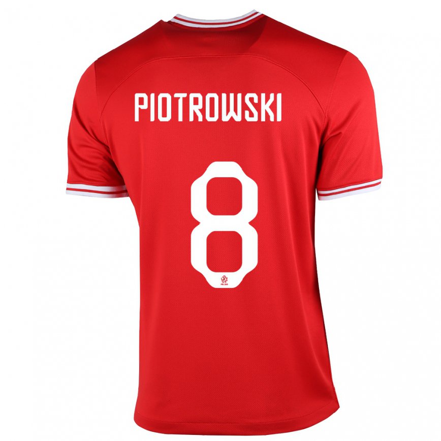 Herren Polnische Jakub Piotrowski #8 Rot Auswärtstrikot Trikot 22-24 Luxemburg