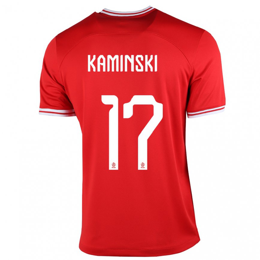 Herren Polnische Jakub Kaminski #17 Rot Auswärtstrikot Trikot 22-24 Luxemburg