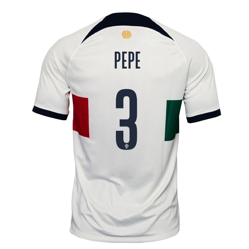 Herren Portugiesische Pepe #3 Weiß Auswärtstrikot Trikot 22-24 Luxemburg