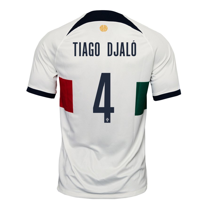 Herren Portugiesische Tiago Djalo #4 Weiß Auswärtstrikot Trikot 22-24 Luxemburg