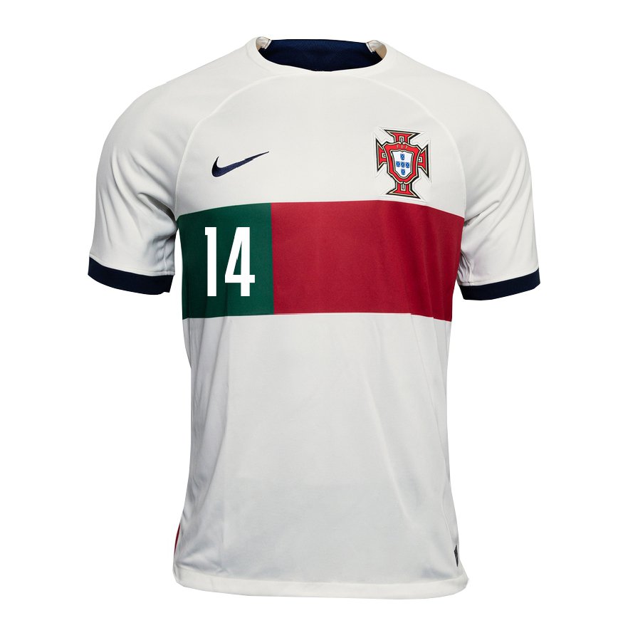 Herren Portugiesische William Carvalho #14 Weiß Auswärtstrikot Trikot 22-24 Luxemburg