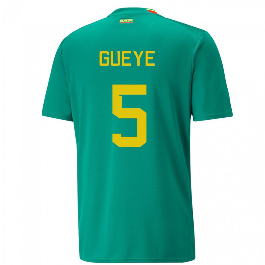 Herren Senegalesische Idrissa Gueye #5 Grün Auswärtstrikot Trikot 22-24 Luxemburg