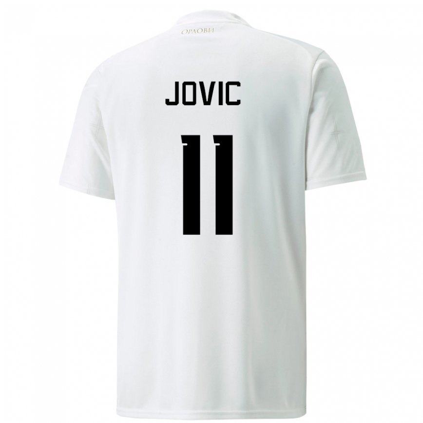 Herren Serbische Luka Jovic #11 Weiß Auswärtstrikot Trikot 22-24 Luxemburg