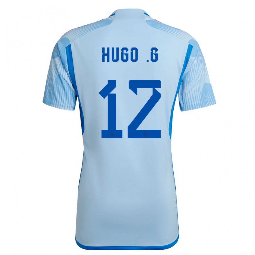 Herren Spanische Hugo Guillamon #12 Himmelblau Auswärtstrikot Trikot 22-24 Luxemburg