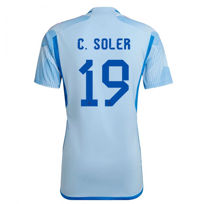 Herren Spanische Carlos Soler #19 Himmelblau Auswärtstrikot Trikot 22-24 Luxemburg
