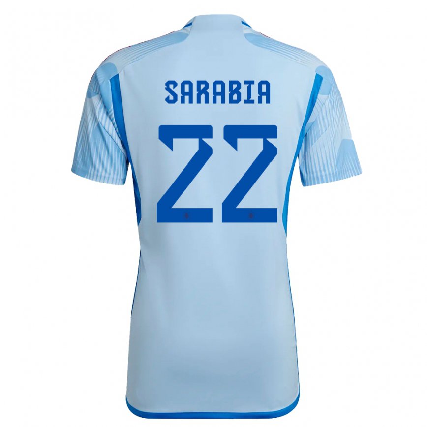 Herren Spanische Pablo Sarabia #22 Himmelblau Auswärtstrikot Trikot 22-24 Luxemburg