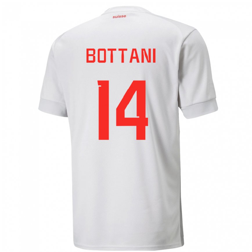 Herren Schweizer Mattia Bottani #14 Weiß Auswärtstrikot Trikot 22-24 Luxemburg