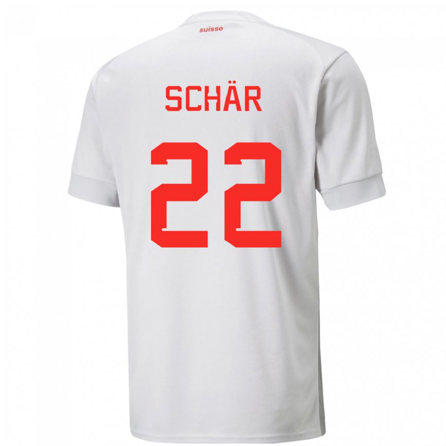 Herren Schweizer Fabian Schar #22 Weiß Auswärtstrikot Trikot 22-24 Luxemburg