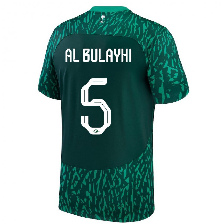 Herren Saudi-arabische Ali Al Bulayhi #5 Dunkelgrün Auswärtstrikot Trikot 22-24 Luxemburg