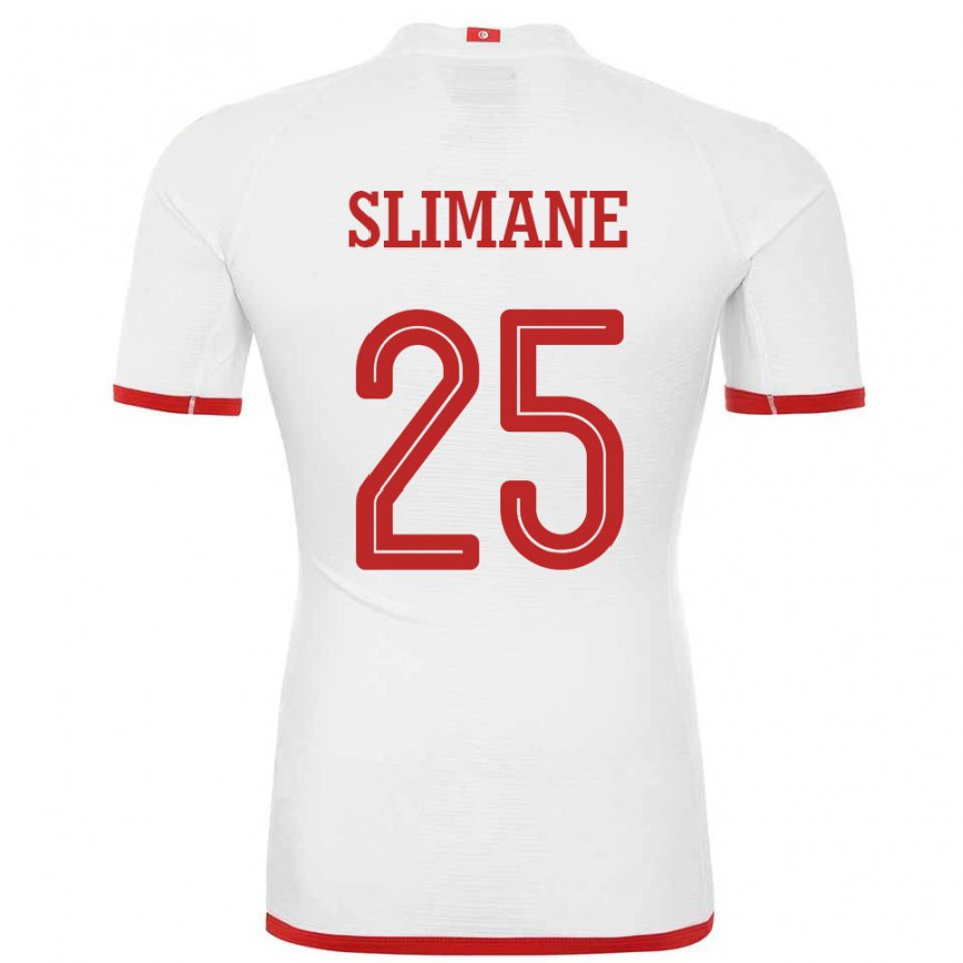 Herren Tunesische Anis Ben Slimane #25 Weiß Auswärtstrikot Trikot 22-24 Luxemburg