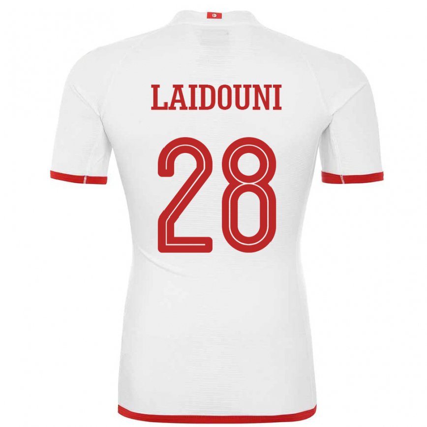Herren Tunesische Aissa Laidouni #28 Weiß Auswärtstrikot Trikot 22-24 Luxemburg