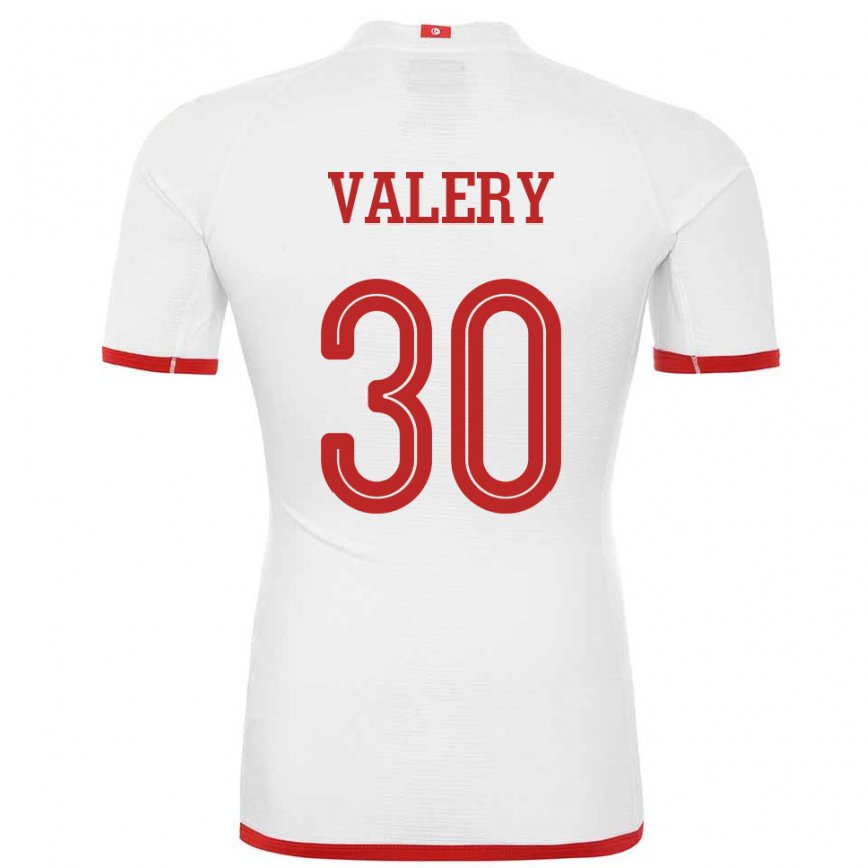 Herren Tunesische Yann Valery #30 Weiß Auswärtstrikot Trikot 22-24 Luxemburg