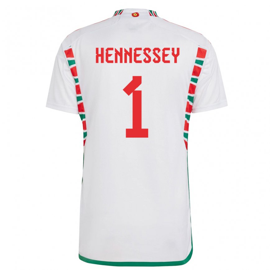 Herren Walisische Wayne Hennessey #1 Weiß Auswärtstrikot Trikot 22-24 Luxemburg