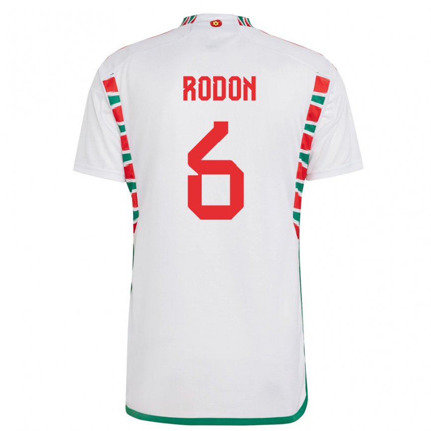 Herren Walisische Joe Rodon #6 Weiß Auswärtstrikot Trikot 22-24 Luxemburg