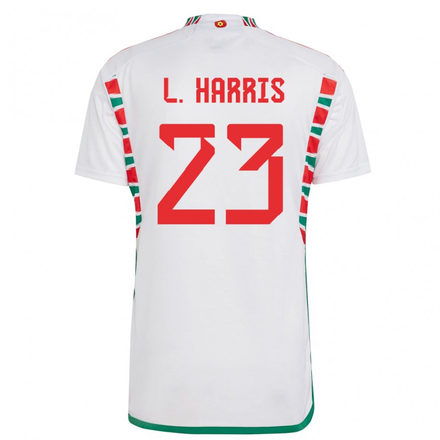 Herren Walisische Luke Harris #23 Weiß Auswärtstrikot Trikot 22-24 Luxemburg