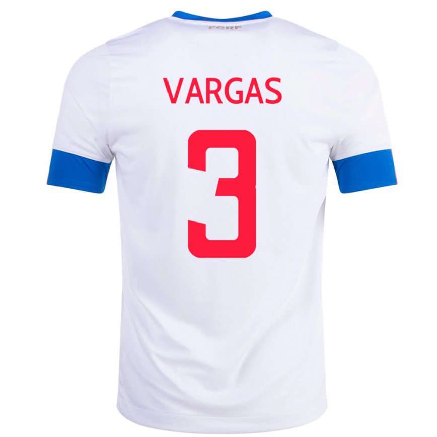 Herren Costa-ricanische Juan Pablo Vargas #3 Weiß Auswärtstrikot Trikot 22-24 Luxemburg