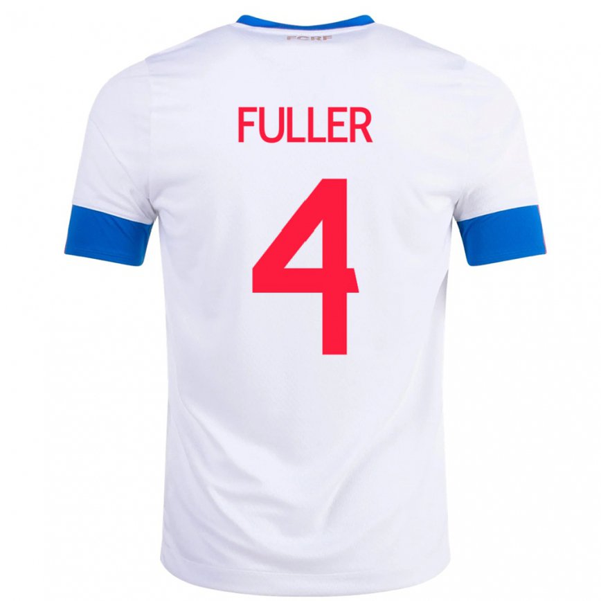 Herren Costa-ricanische Keysher Fuller #4 Weiß Auswärtstrikot Trikot 22-24 Luxemburg