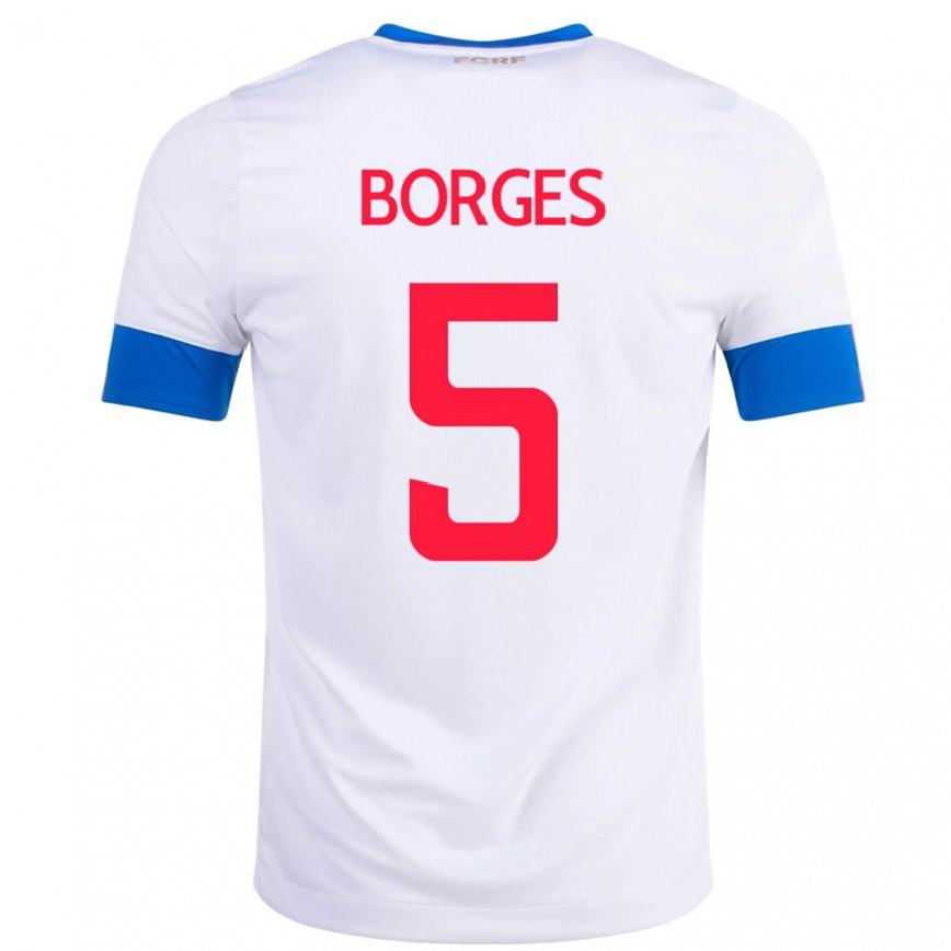 Herren Costa-ricanische Celso Borges #5 Weiß Auswärtstrikot Trikot 22-24 Luxemburg