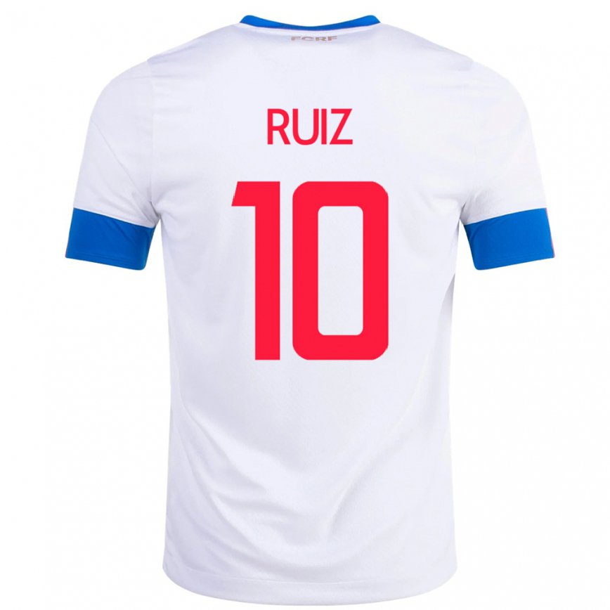 Herren Costa-ricanische Bryan Ruiz #10 Weiß Auswärtstrikot Trikot 22-24 Luxemburg