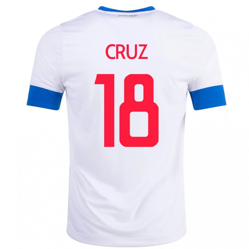 Herren Costa-ricanische Aaron Cruz #18 Weiß Auswärtstrikot Trikot 22-24 Luxemburg