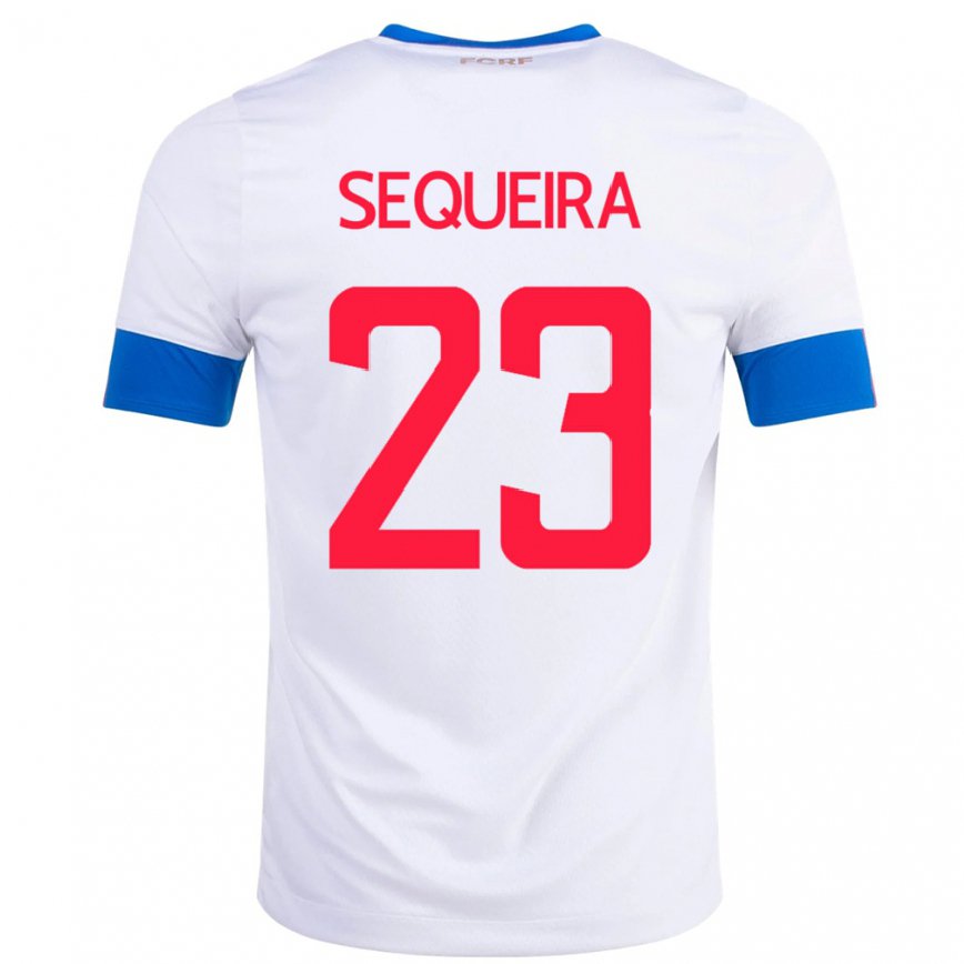 Herren Costa-ricanische Patrick Sequeira #23 Weiß Auswärtstrikot Trikot 22-24 Luxemburg