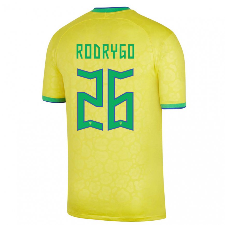 Damen Brasilianische Rodrygo #26 Gelb Heimtrikot Trikot 22-24 Luxemburg