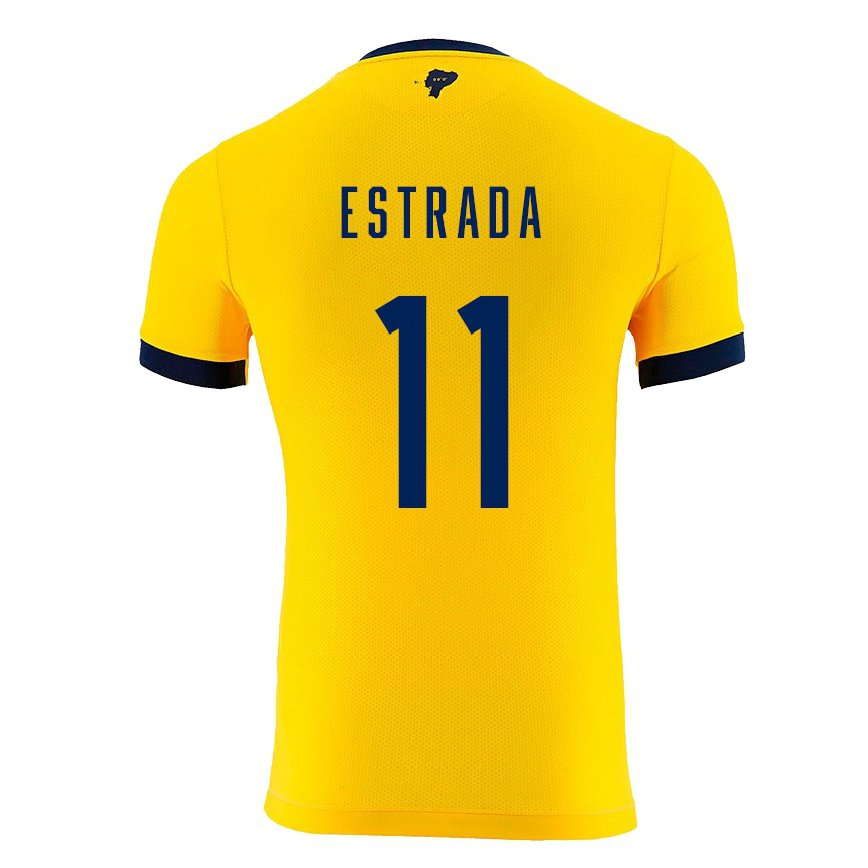 Damen Ecuadorianische Michael Estrada #11 Gelb Heimtrikot Trikot 22-24 Luxemburg