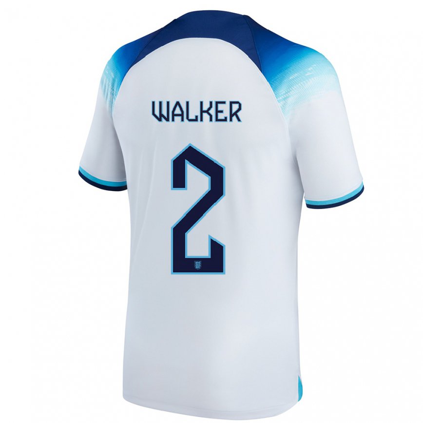 Damen Englische Kyle Walker #2 Weiß Blau Heimtrikot Trikot 22-24 Luxemburg