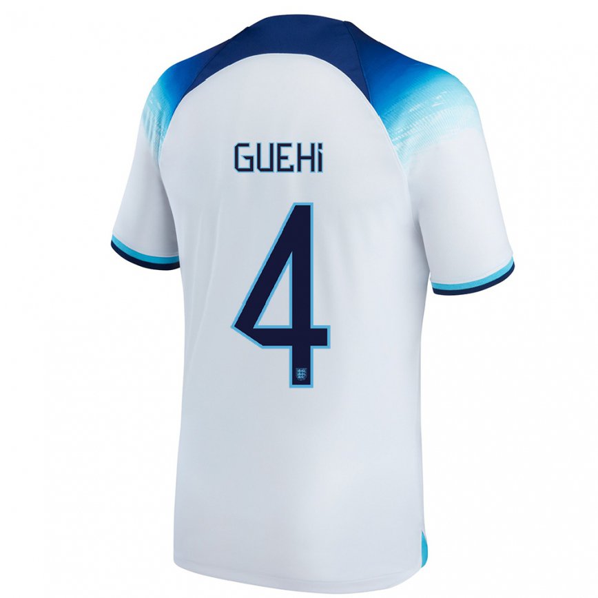 Damen Englische Marc Guehi #4 Weiß Blau Heimtrikot Trikot 22-24 Luxemburg