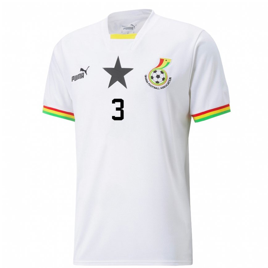 Damen Ghanaische Denis Odoi #3 Weiß Heimtrikot Trikot 22-24 Luxemburg