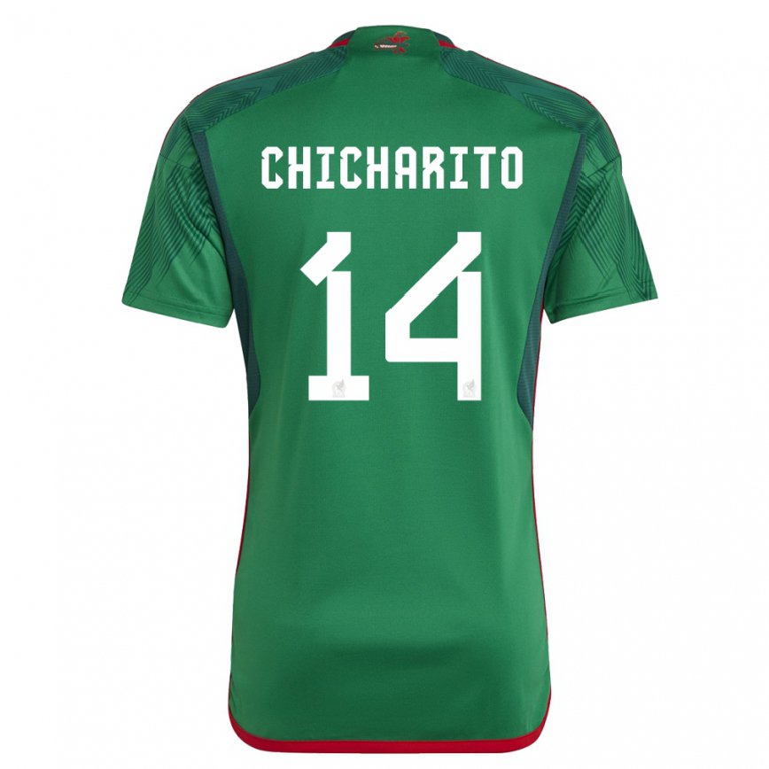 Damen Mexikanische Chicharito #14 Grün Heimtrikot Trikot 22-24 Luxemburg