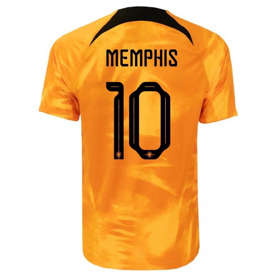 Damen Niederländische Memphis Depay #10 Laser-orange Heimtrikot Trikot 22-24 Luxemburg