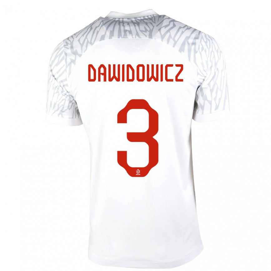 Damen Polnische Pawel Dawidowicz #3 Weiß Heimtrikot Trikot 22-24 Luxemburg