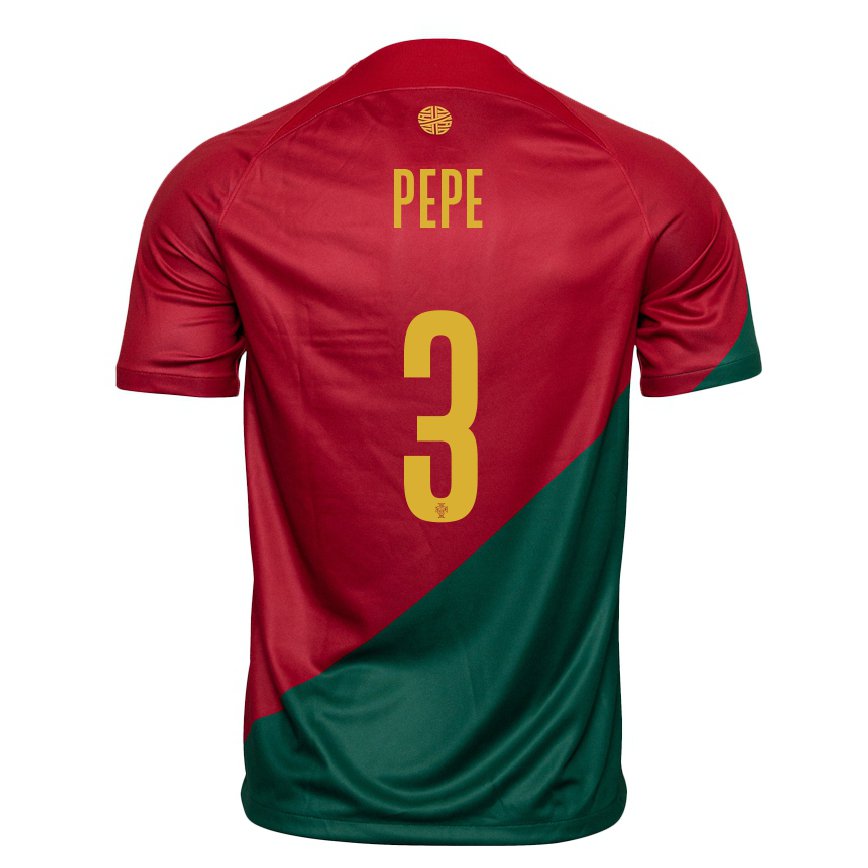 Damen Portugiesische Pepe #3 Rot Grün Heimtrikot Trikot 22-24 Luxemburg