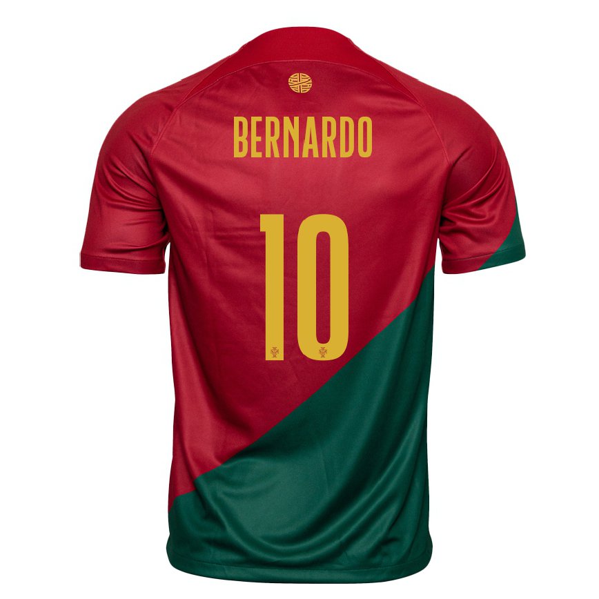 Damen Portugiesische Bernardo Silva #10 Rot Grün Heimtrikot Trikot 22-24 Luxemburg