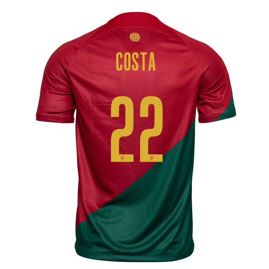 Damen Portugiesische Diogo Costa #22 Rot Grün Heimtrikot Trikot 22-24 Luxemburg