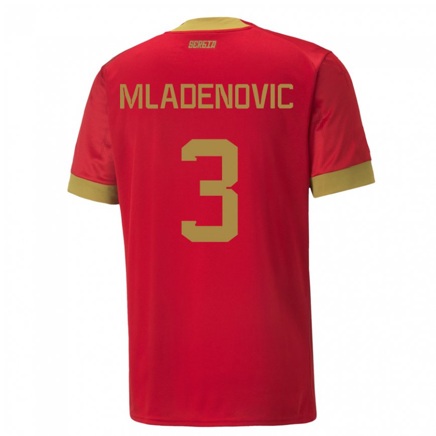 Damen Serbische Filip Mladenovic #3 Rot Heimtrikot Trikot 22-24 Luxemburg