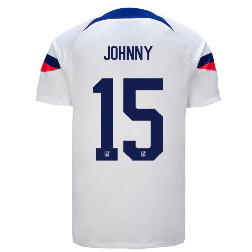 Damen Us-amerikanische Johnny #15 Weiß Heimtrikot Trikot 22-24 Luxemburg