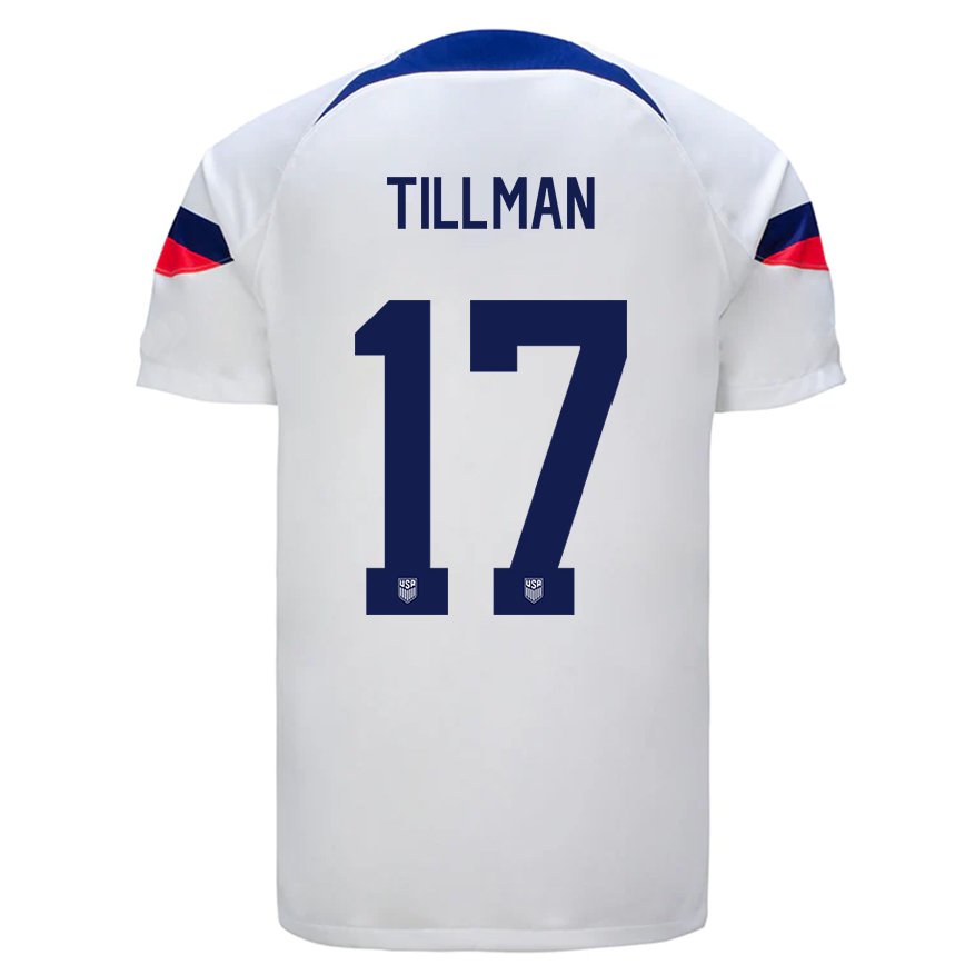 Damen Us-amerikanische Malik Tillman #17 Weiß Heimtrikot Trikot 22-24 Luxemburg