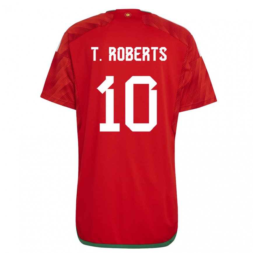 Damen Walisische Tyler Roberts #10 Rot Heimtrikot Trikot 22-24 Luxemburg