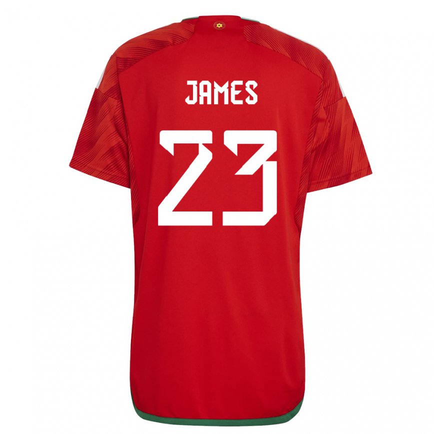 Damen Walisische Jordan James #23 Rot Heimtrikot Trikot 22-24 Luxemburg
