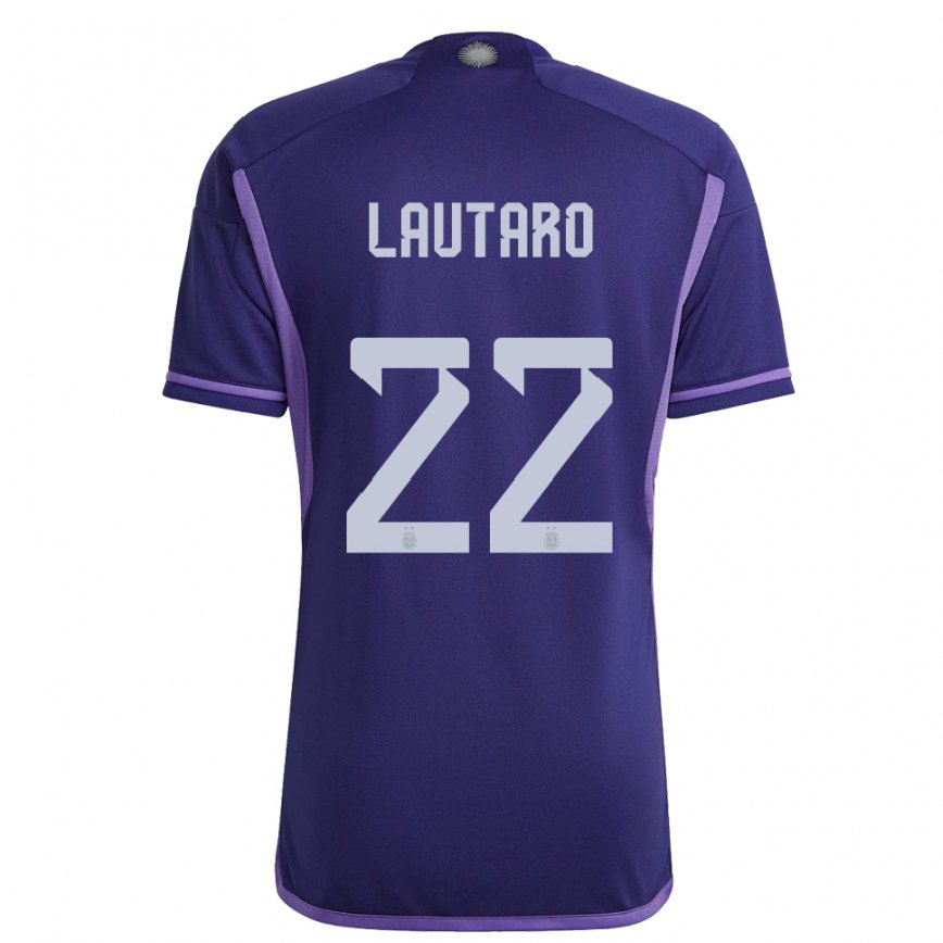 Damen Argentinische Lautaro Martinez #22 Violett Auswärtstrikot Trikot 22-24 Luxemburg