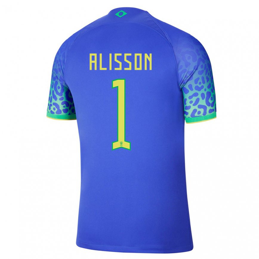 Damen Brasilianische Alisson #1 Blau Auswärtstrikot Trikot 22-24 Luxemburg