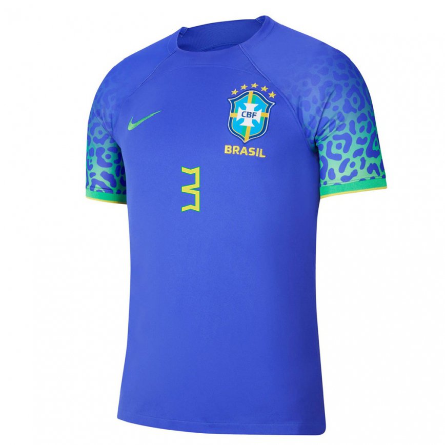 Damen Brasilianische Thiago Silva #3 Blau Auswärtstrikot Trikot 22-24 Luxemburg