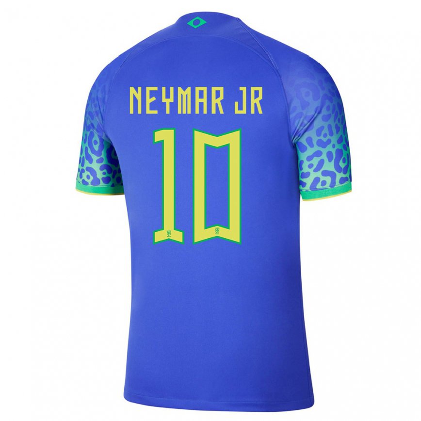 Damen Brasilianische Neymar #10 Blau Auswärtstrikot Trikot 22-24 Luxemburg