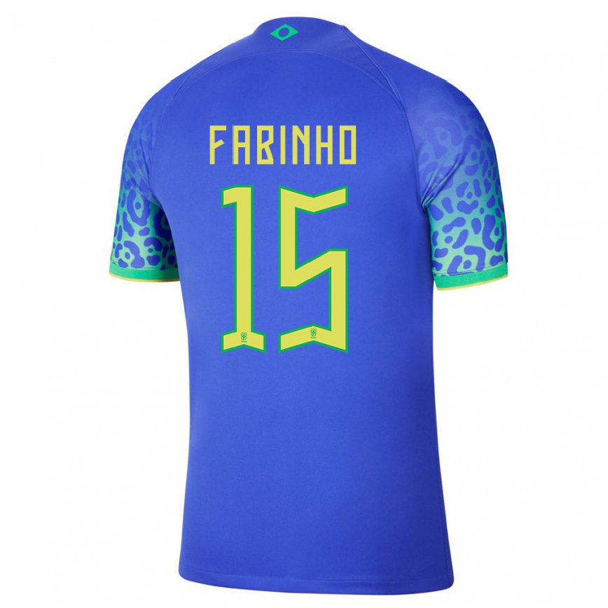 Damen Brasilianische Fabinho #15 Blau Auswärtstrikot Trikot 22-24 Luxemburg