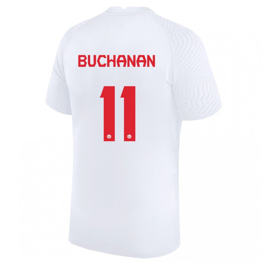 Damen Kanadische Tajon Buchanan #11 Weiß Auswärtstrikot Trikot 22-24 Luxemburg