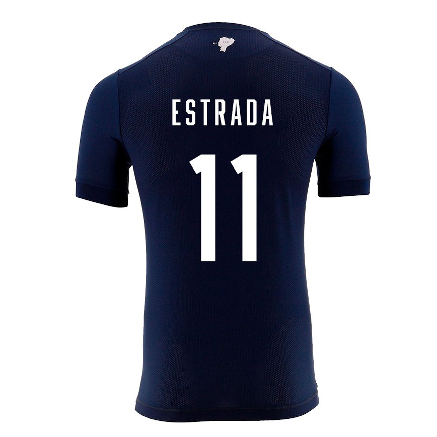 Damen Ecuadorianische Michael Estrada #11 Marineblau Auswärtstrikot Trikot 22-24 Luxemburg